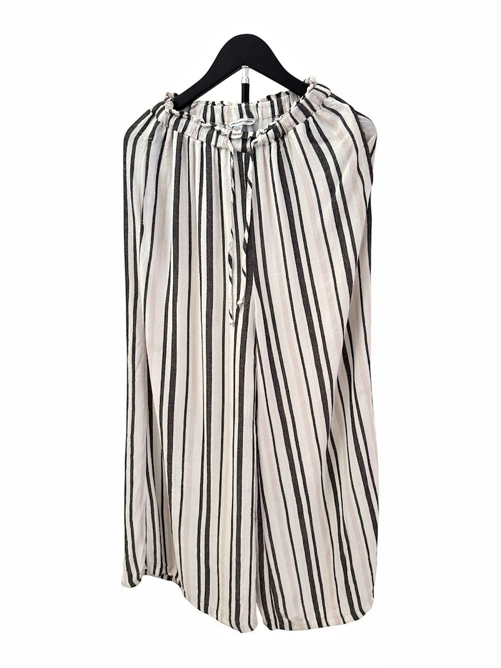 American Eagle Outfitters Striped Wide Leg Pants White & gray Small